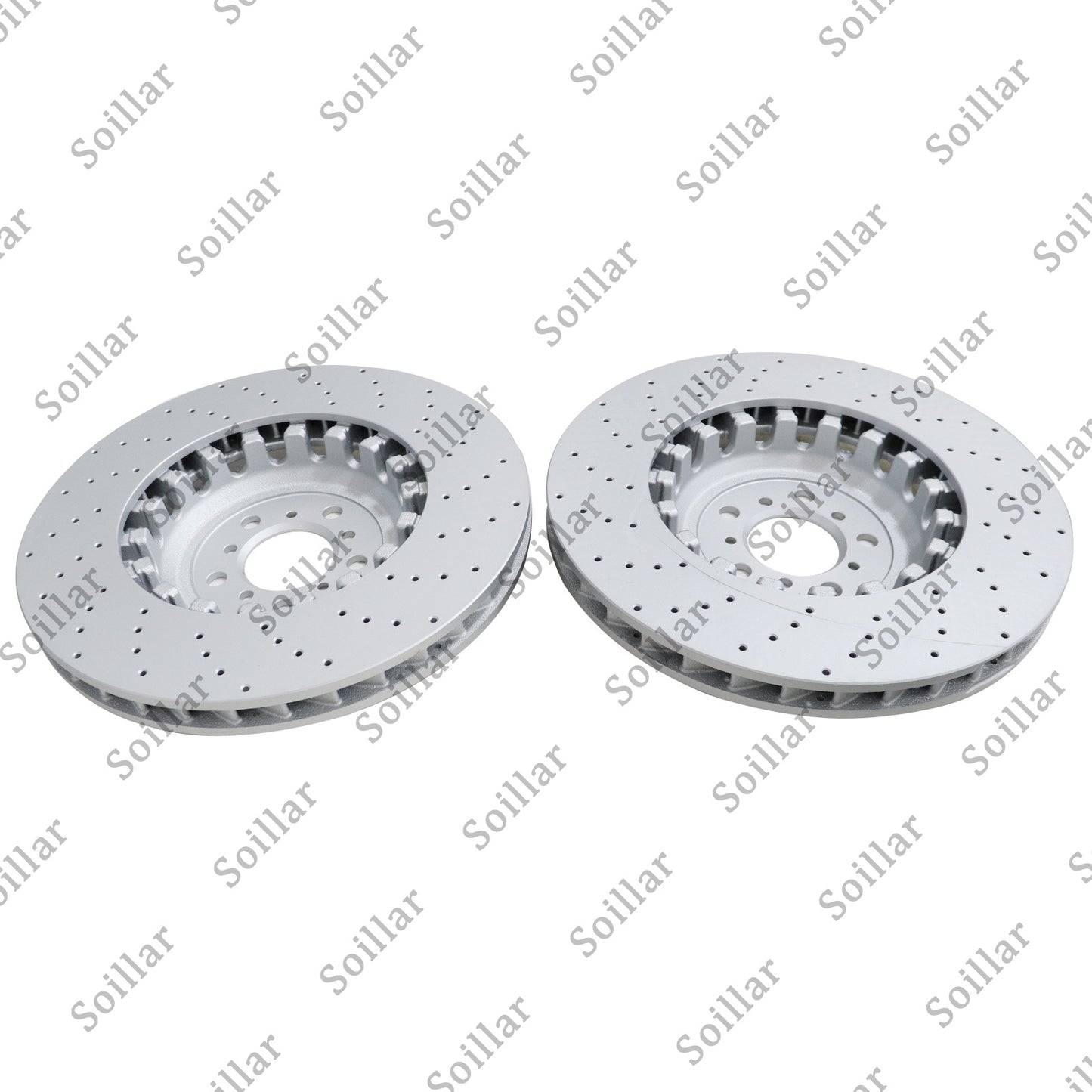 Pair Front Vented & Drilled Disc Brake Rotors LH RH For BMW F10 F12 F13 M5 M6