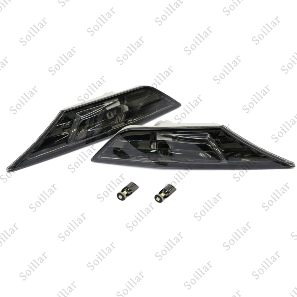 Smoked Side Marker Lamp Turn Signal Light W/ Led Bulbs for Honda Civic 2016-2021