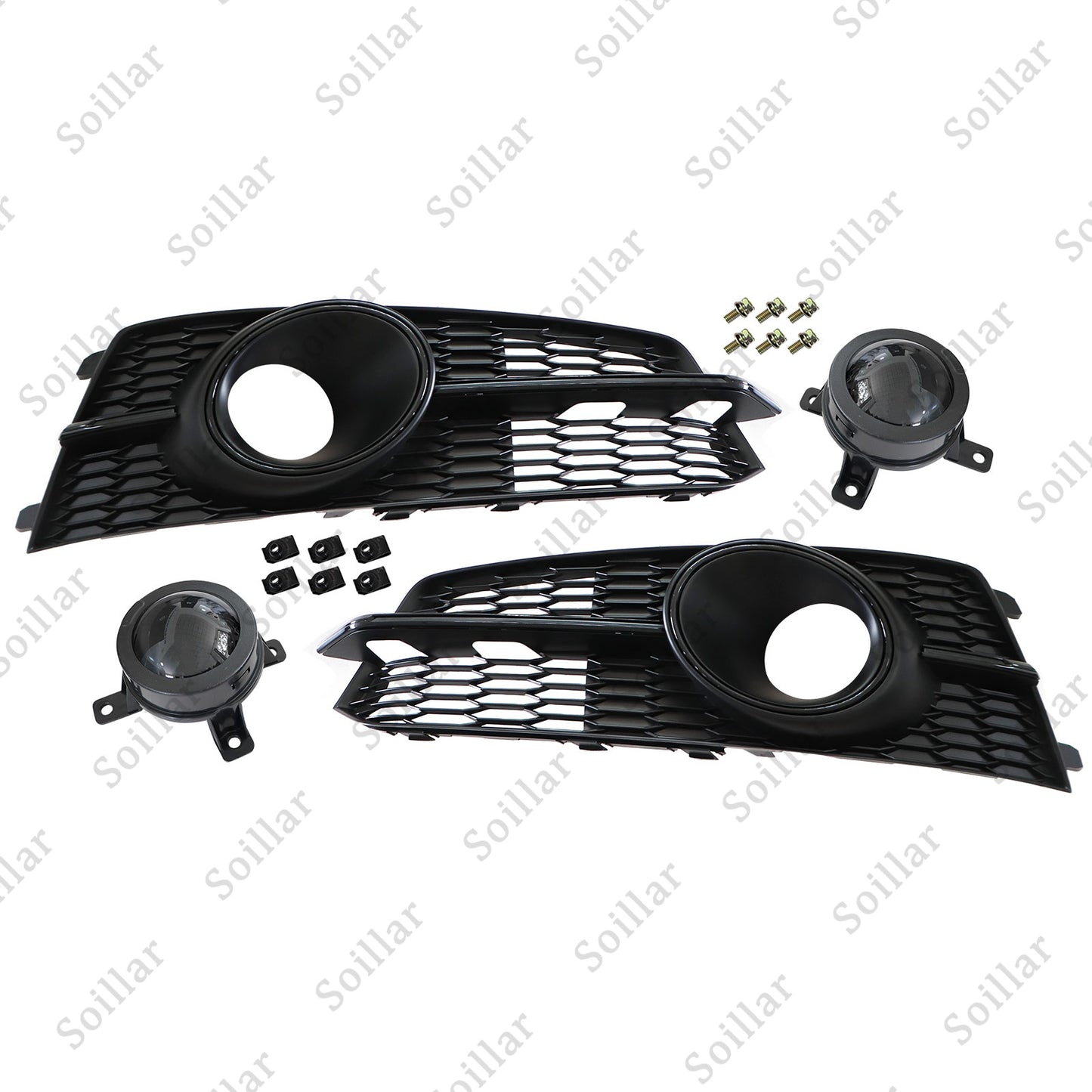For Audi A6 S6 RS6 2016 2017 2018 Front honeycomb Mesh Grill Fog Light Grille