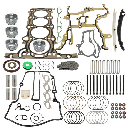 1.4L Engine Rebuild - Gasket Piston Bearing Timing Chain Kit For Buick Chevrolet