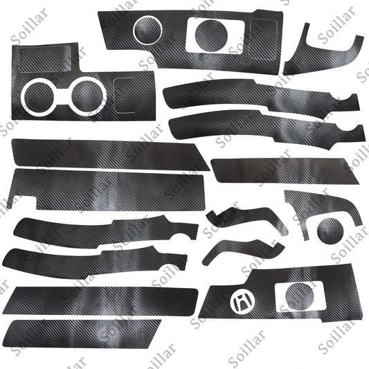 17Pcs Carbon Fiber Interior Set Cover Sticker Fit For Honda CRV CR-V 2007-2011