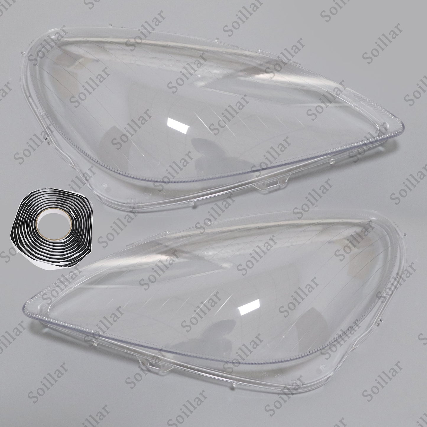 Pair Front Headlight Lens Cover+Glue For Mercedes-Benz SLK R171 2005-2011
