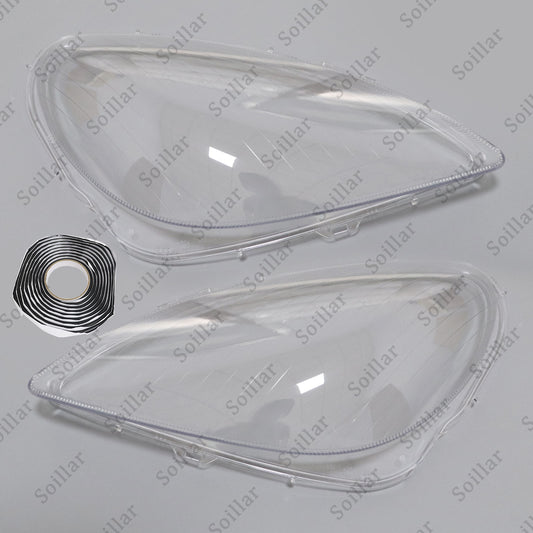 Pair Front Headlight Lens Cover+Glue For Mercedes-Benz SLK R171 2005-2011