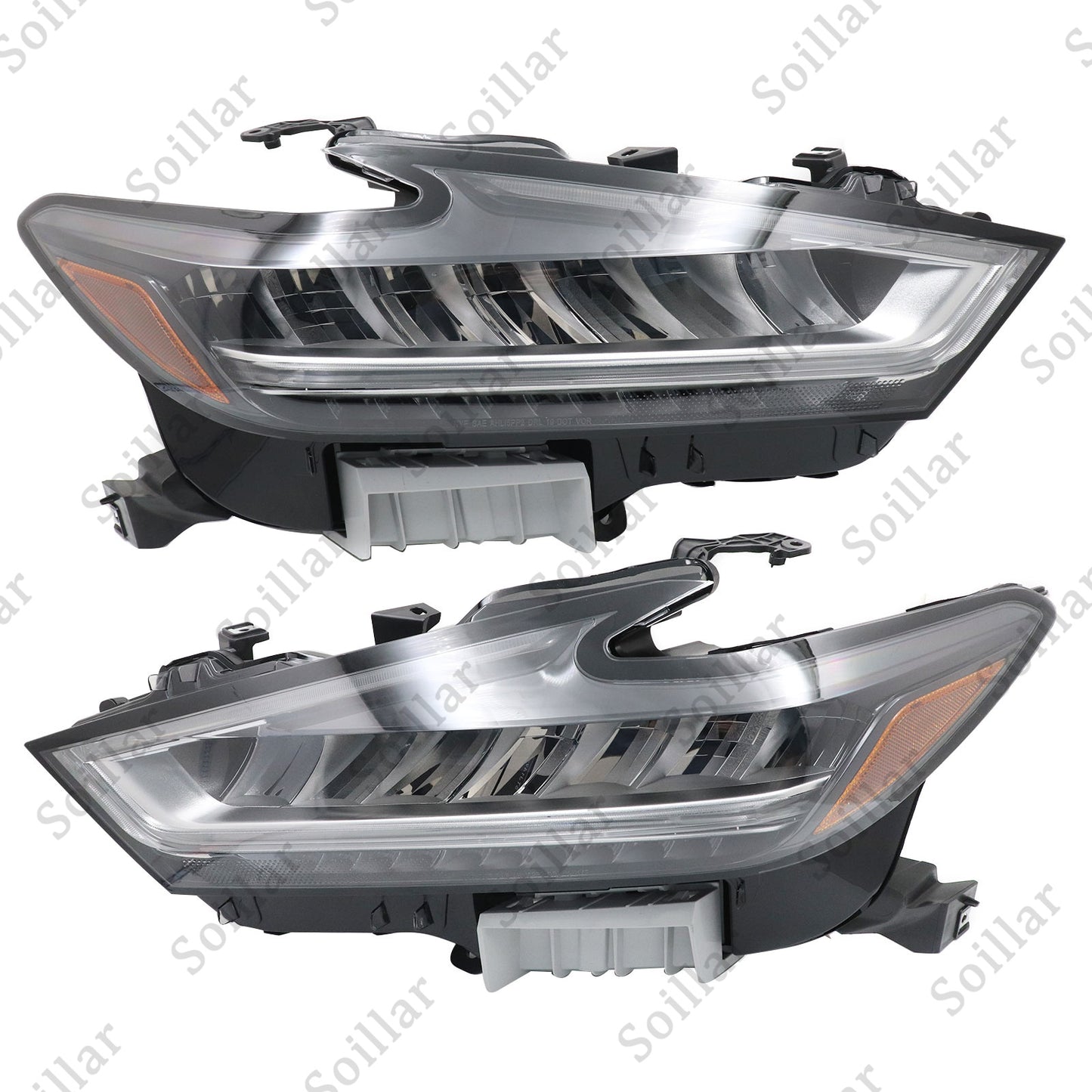 Pair Left + Right For Nissan Maxima 2019 2020 2021 Headlight LED Housing Chrome