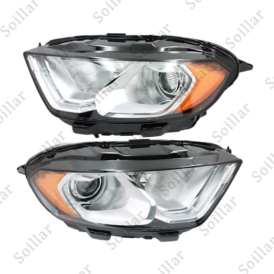 For 2018-2023 Ford EcoSport Driver + Passenger LED DRL Headlight Chrome Halogen