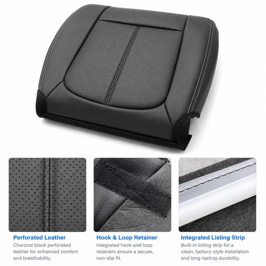 For 2011-2016 Ford F250 F350 Lariat Driver Bottom Perforated Leather Seat Cover