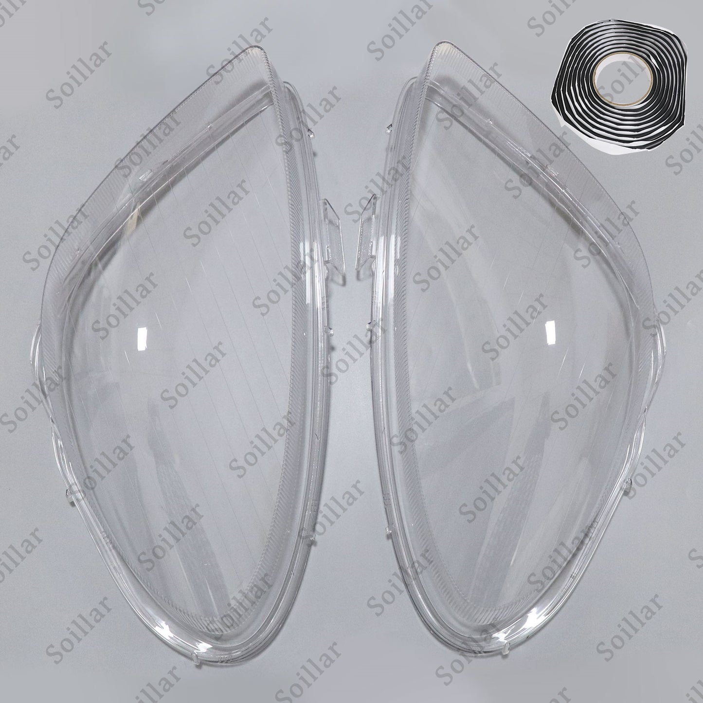 Pair Front Headlight Lens Cover+Glue For Mercedes-Benz SLK R171 2005-2011