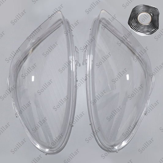 Pair Front Headlight Lens Cover+Glue For Mercedes-Benz SLK R171 2005-2011