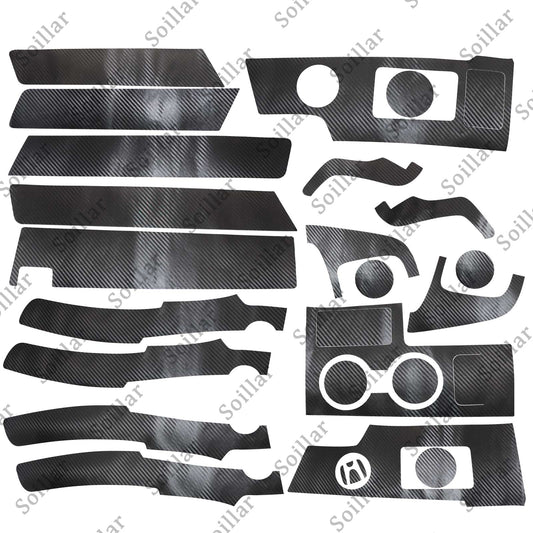 17Pcs Carbon Fiber Interior Set Cover Sticker Fit For Honda CRV CR-V 2007-2011