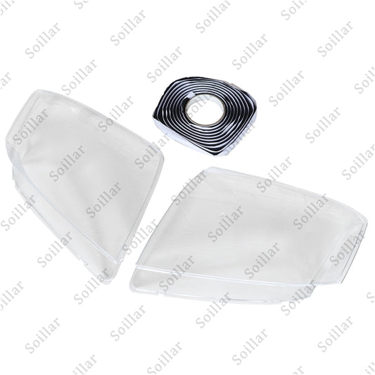 2Pcs Fits Cadillac STS 2005-2011 L&R Side Headlight Cover Clear Pc+Sealant Glue