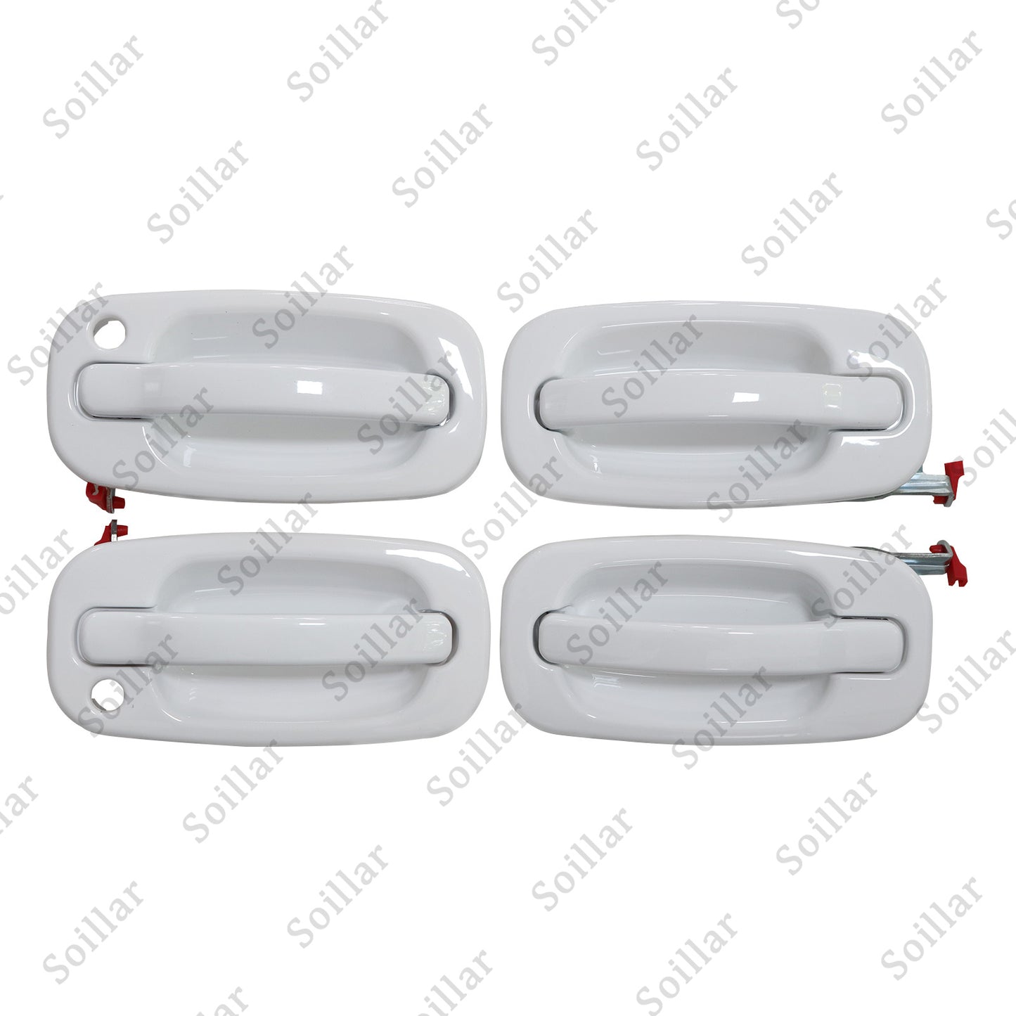 DOOR HANDLE SET 4 White For Chevy Silverado For GMC Sierra Suburban Yukon 99-06