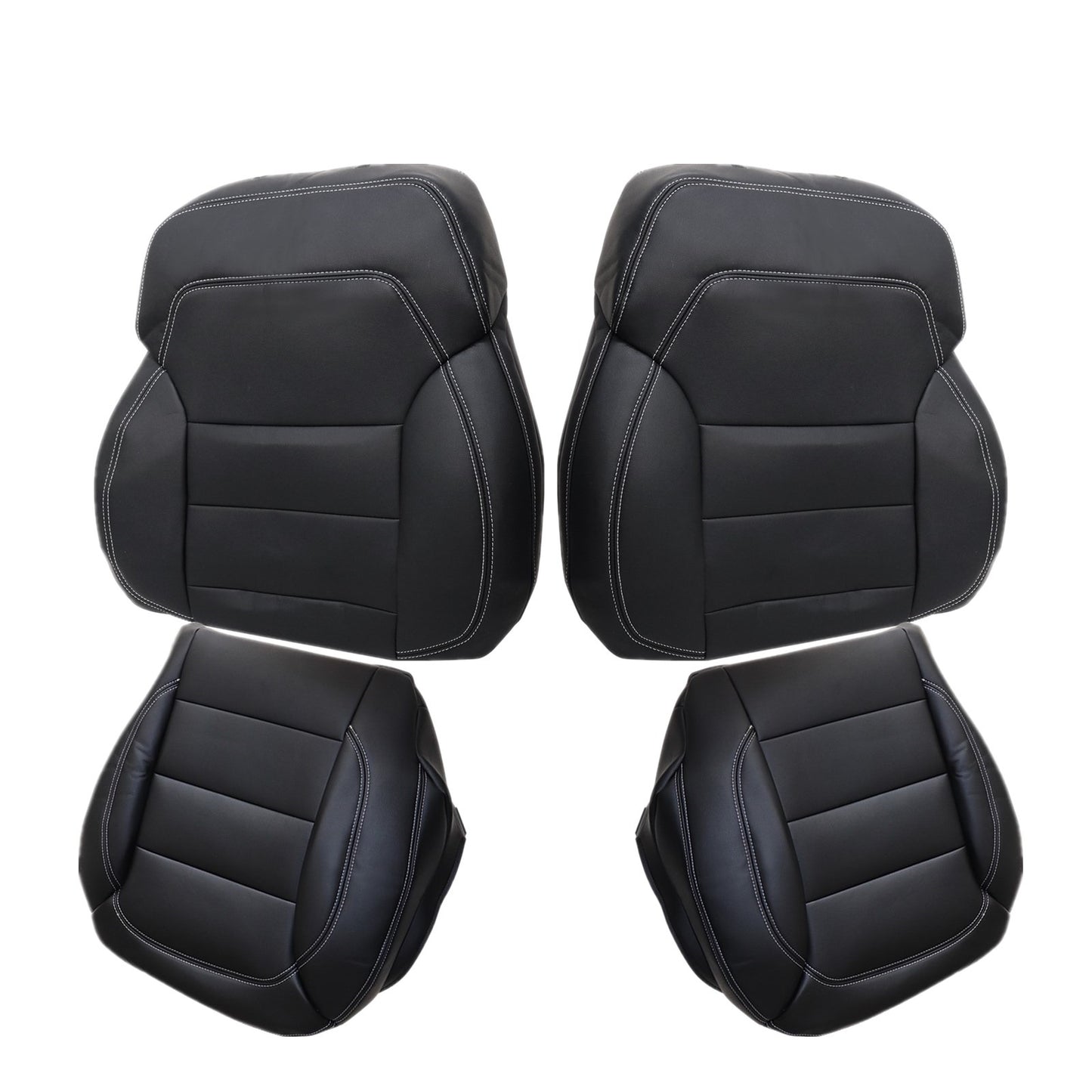 For 2012-2015 Mercedes Benz ML250 ML350 ML400 Driver & Passenger Bottom & Top Leather Seat Cover Black