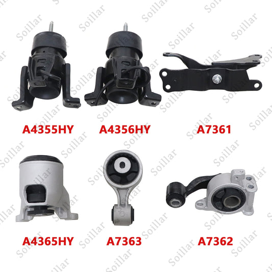 For 2009-2014 Nissan Maxima 3.5L Auto Trans 6Pcs Engine Motor & Trans Mount Set