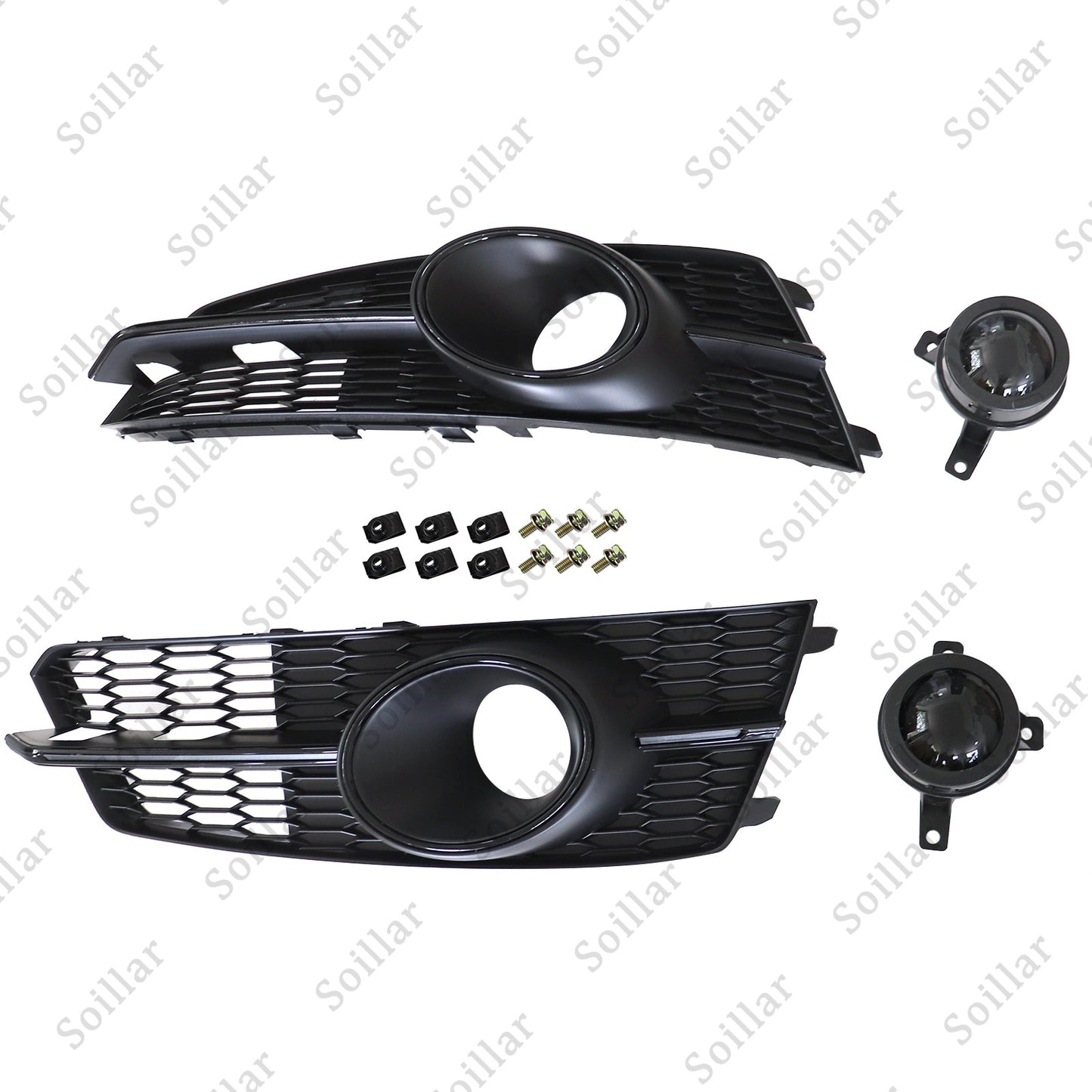 For Audi A6 S6 RS6 2016 2017 2018 Front honeycomb Mesh Grill Fog Light Grille