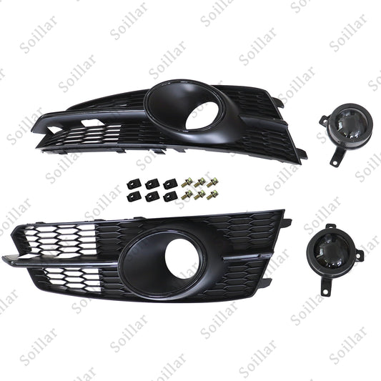 For Audi A6 S6 RS6 2016 2017 2018 Front honeycomb Mesh Grill Fog Light Grille
