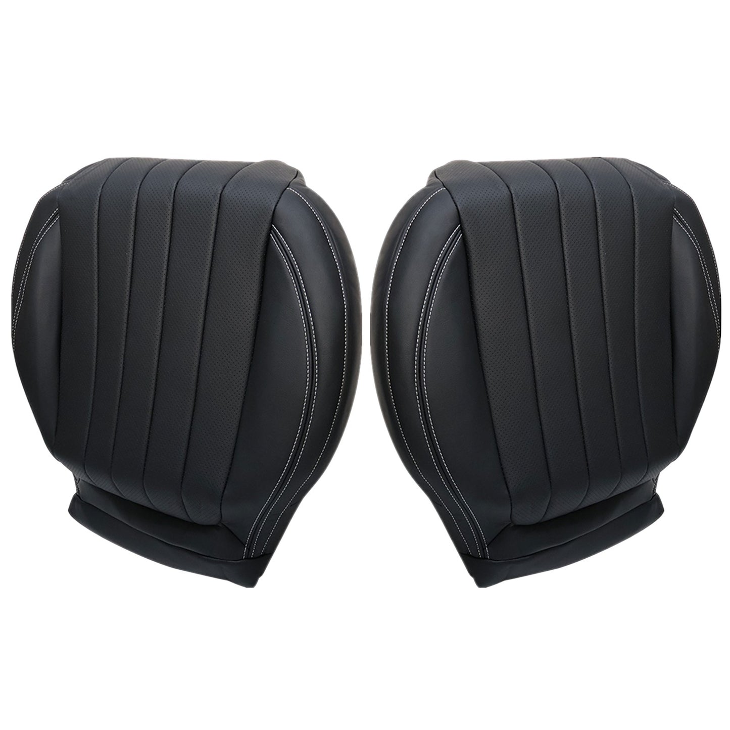 For 2017-2020 Mercedes Benz E300 E350 E400 E450 Driver & Passenger Bottom Leather Seat Cover Black