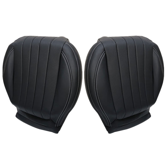 For 2017-2020 Mercedes Benz E300 E350 E400 E450 Driver & Passenger Bottom Leather Seat Cover Black