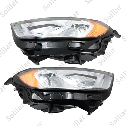 For 2018-2023 Ford EcoSport Driver + Passenger LED DRL Headlight Chrome Halogen