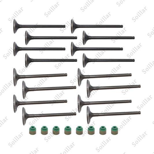 Fits Kia Accent Veloster Rio Soul 1.6L Intake & Exhaust Valves + Steam Seals