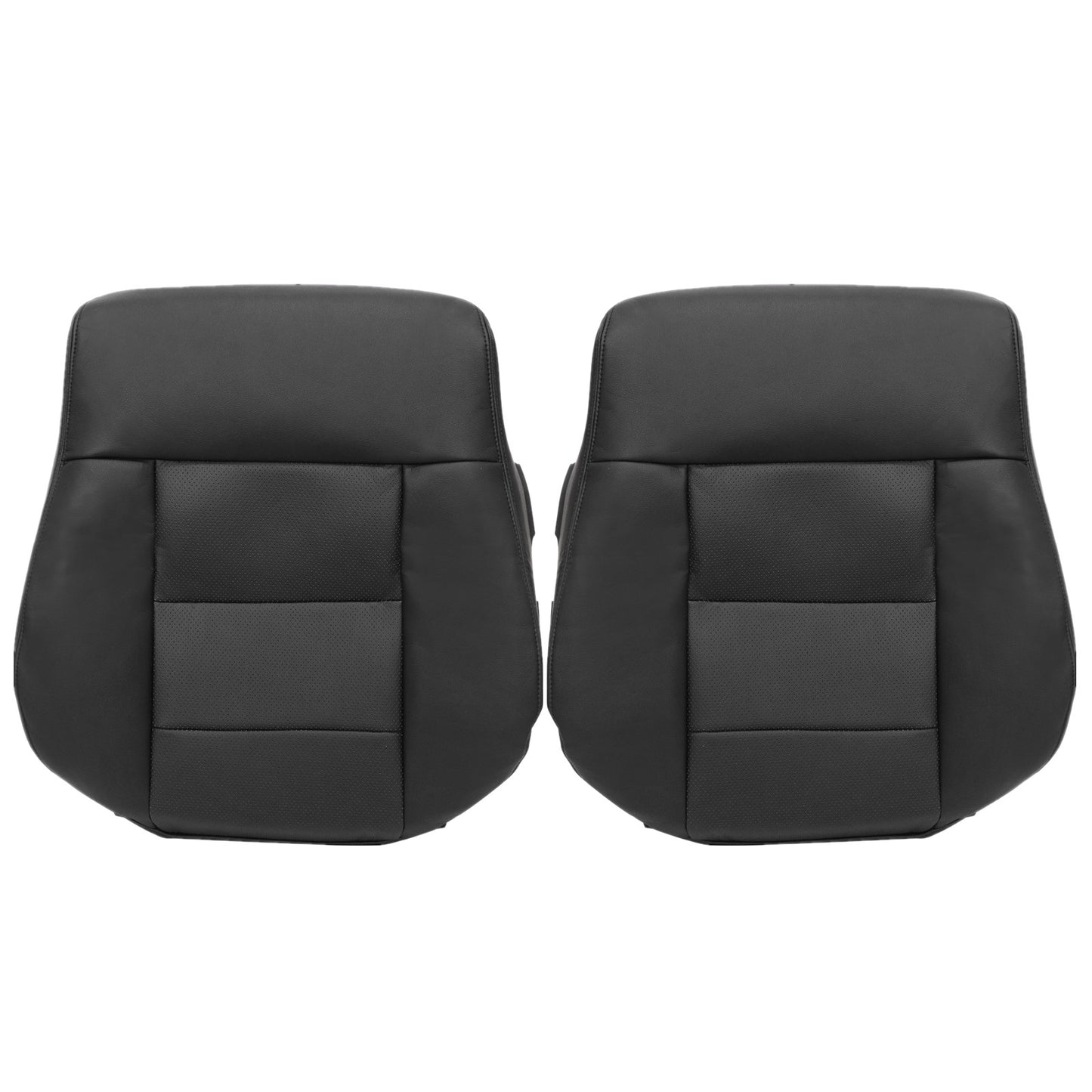 For 2010-2016 Mercedes Benz E-Class E350 E550 E250 Driver & Passenger Bottom & Top Leather Seat Cover Black