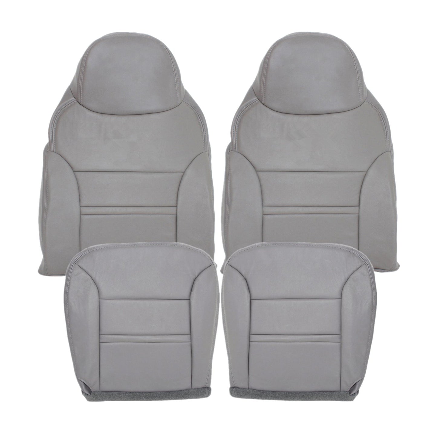 Fits 2000 2001 Ford Excursion Both Driver & Passenger Leather Seat Cover Gray