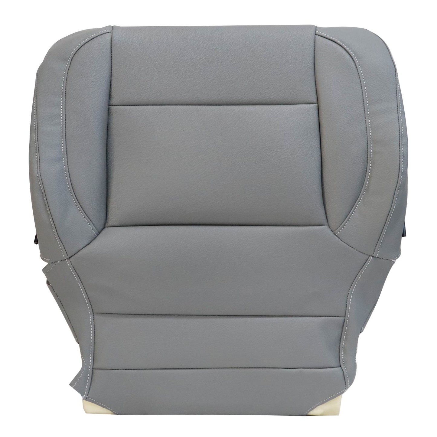 For 2014-2019 Chevy Silverado Front Driver & Passenger Bottom Leather Seat Cover Dark Ash Gray