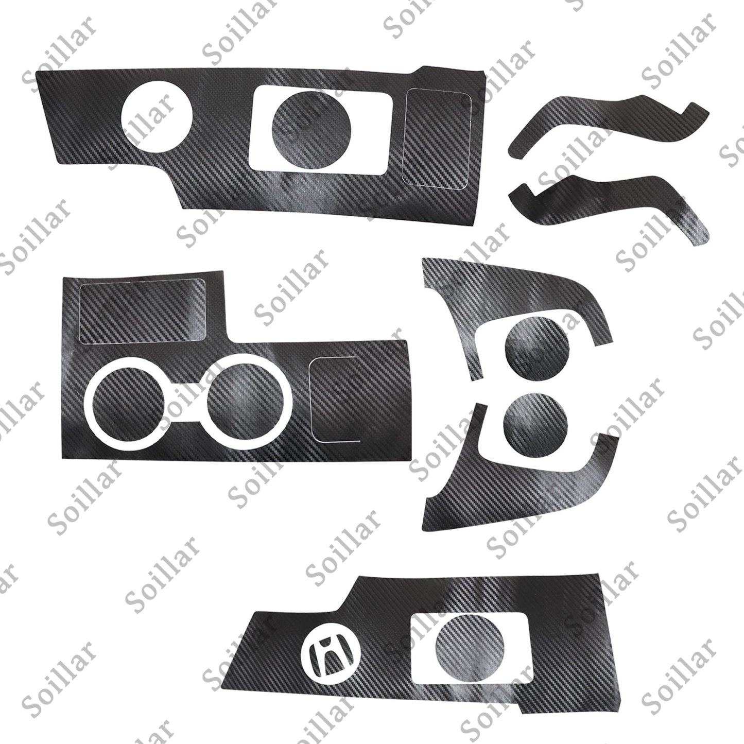 17Pcs Carbon Fiber Interior Set Cover Sticker Fit For Honda CRV CR-V 2007-2011