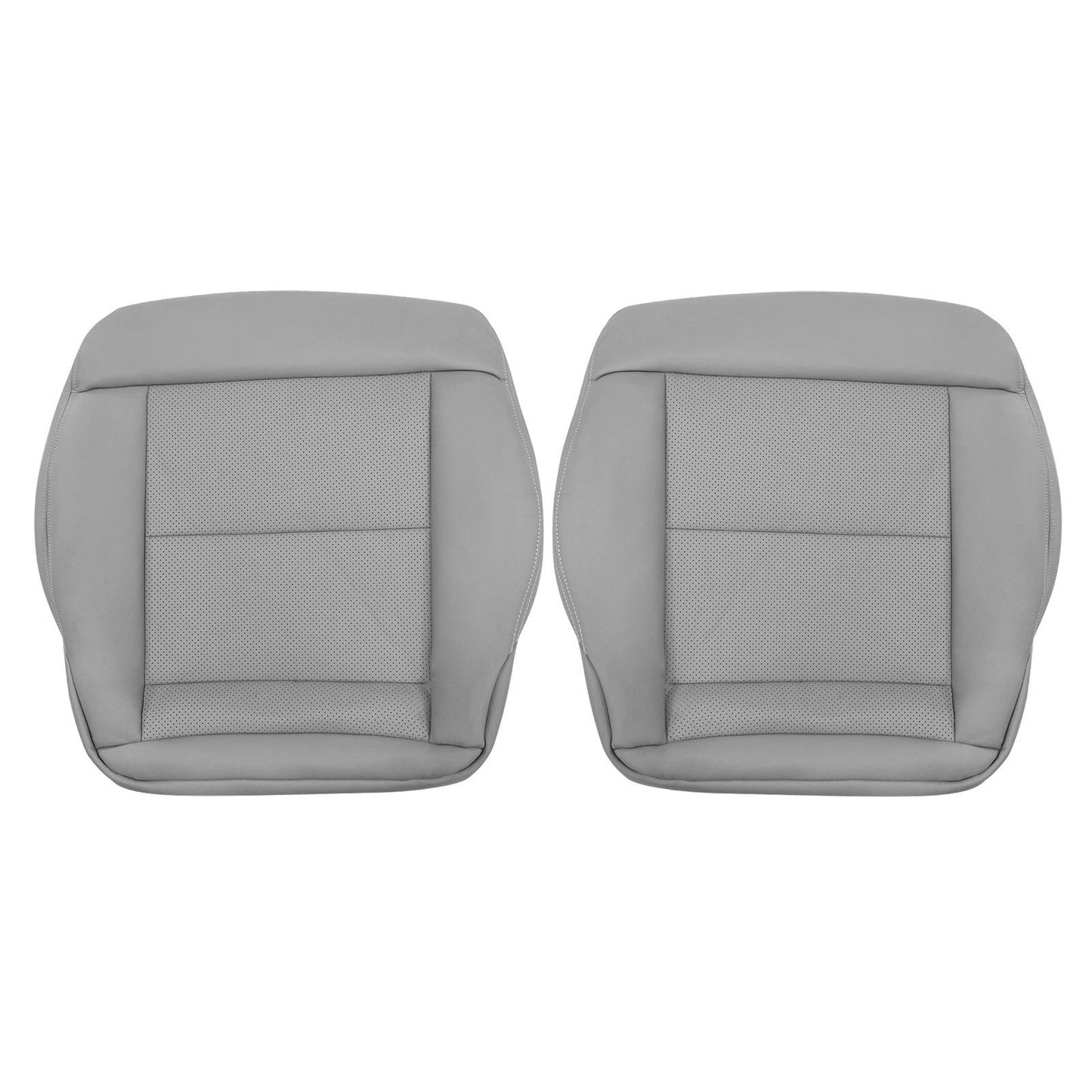 For 2010-2016 Mercedes Benz E200 E250 E300 E350 Driver & Passenger Bottom & Top PERFORATED Leather Seat Cover Gray