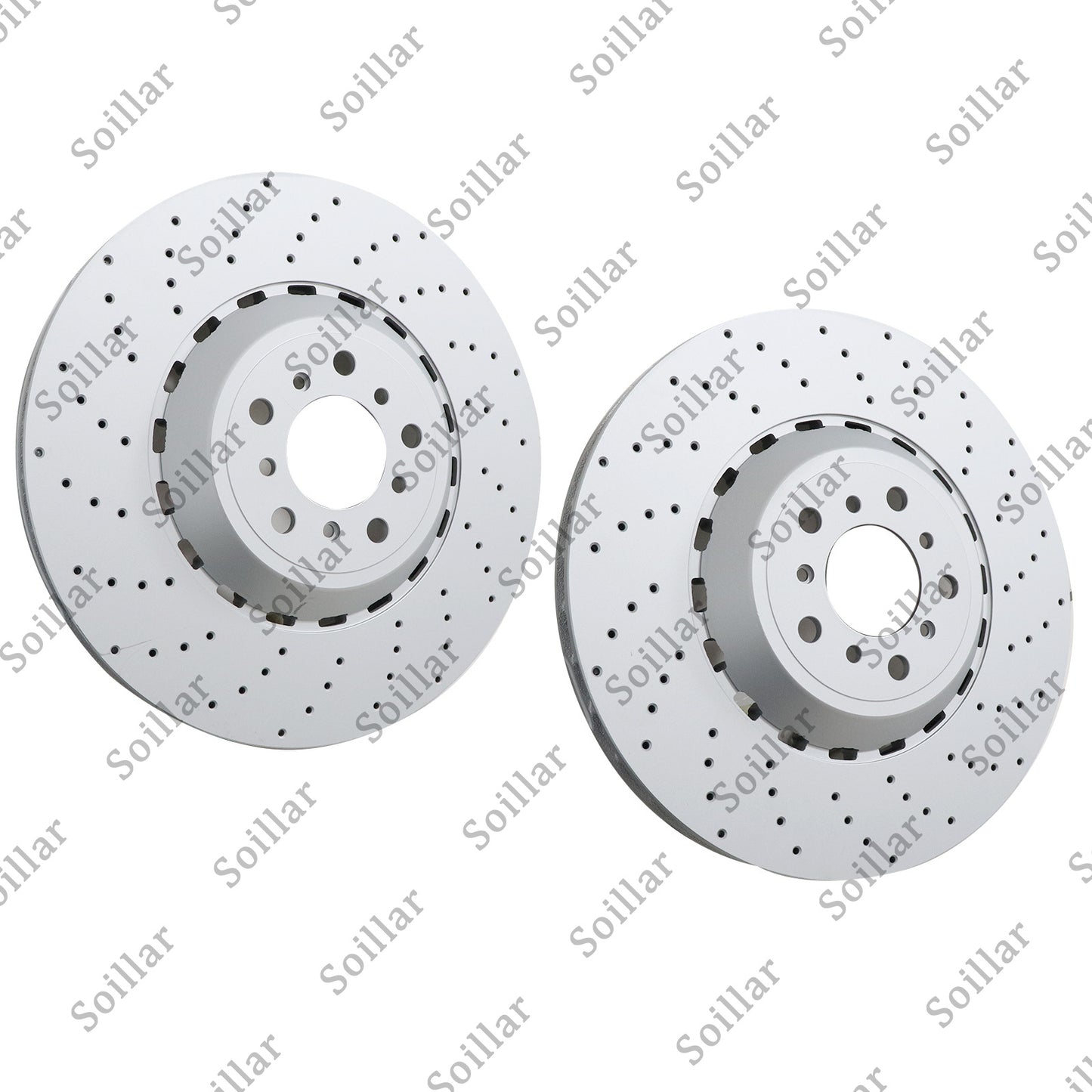 Pair Front Vented & Drilled Disc Brake Rotors LH RH For BMW F10 F12 F13 M5 M6