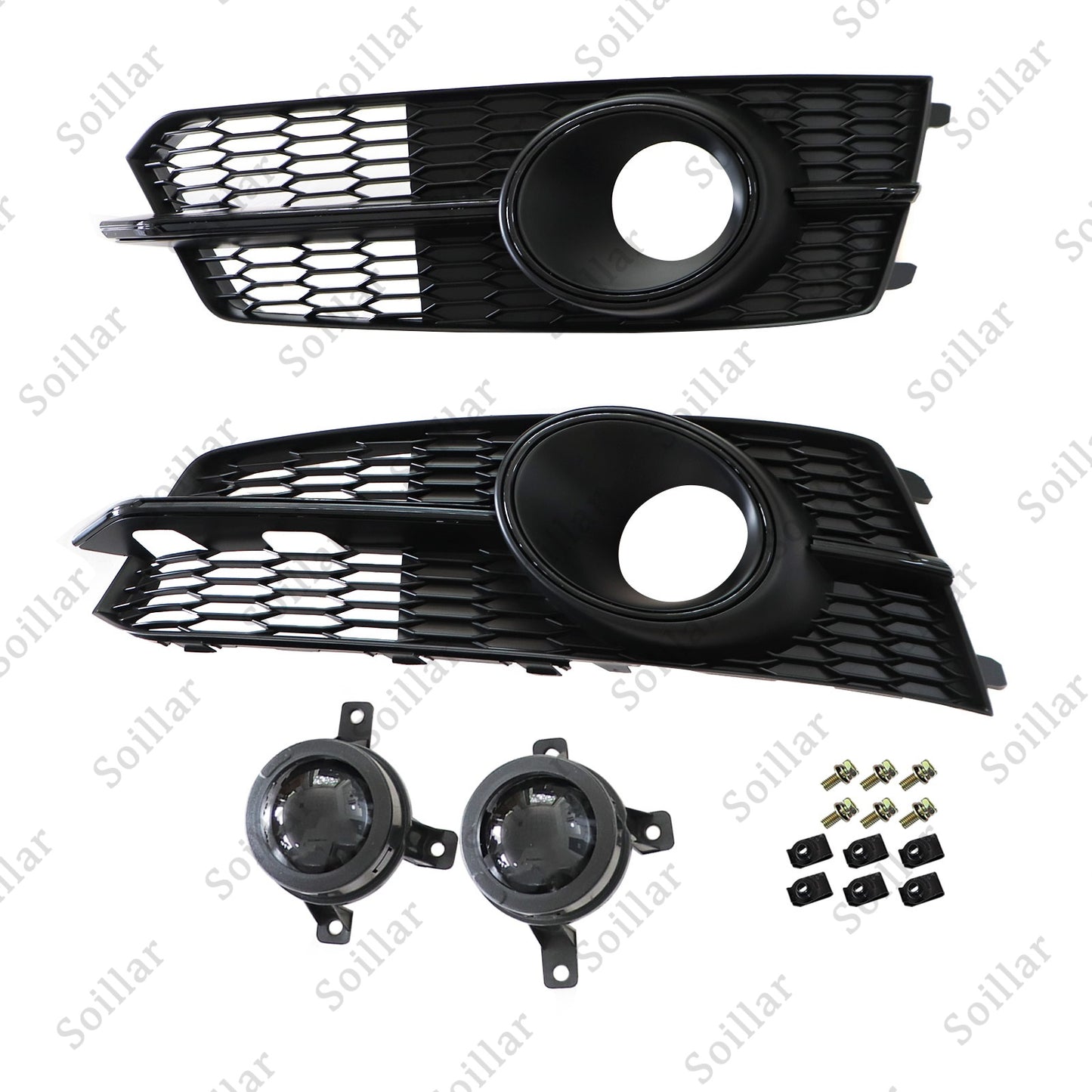 For Audi A6 S6 RS6 2016 2017 2018 Front honeycomb Mesh Grill Fog Light Grille