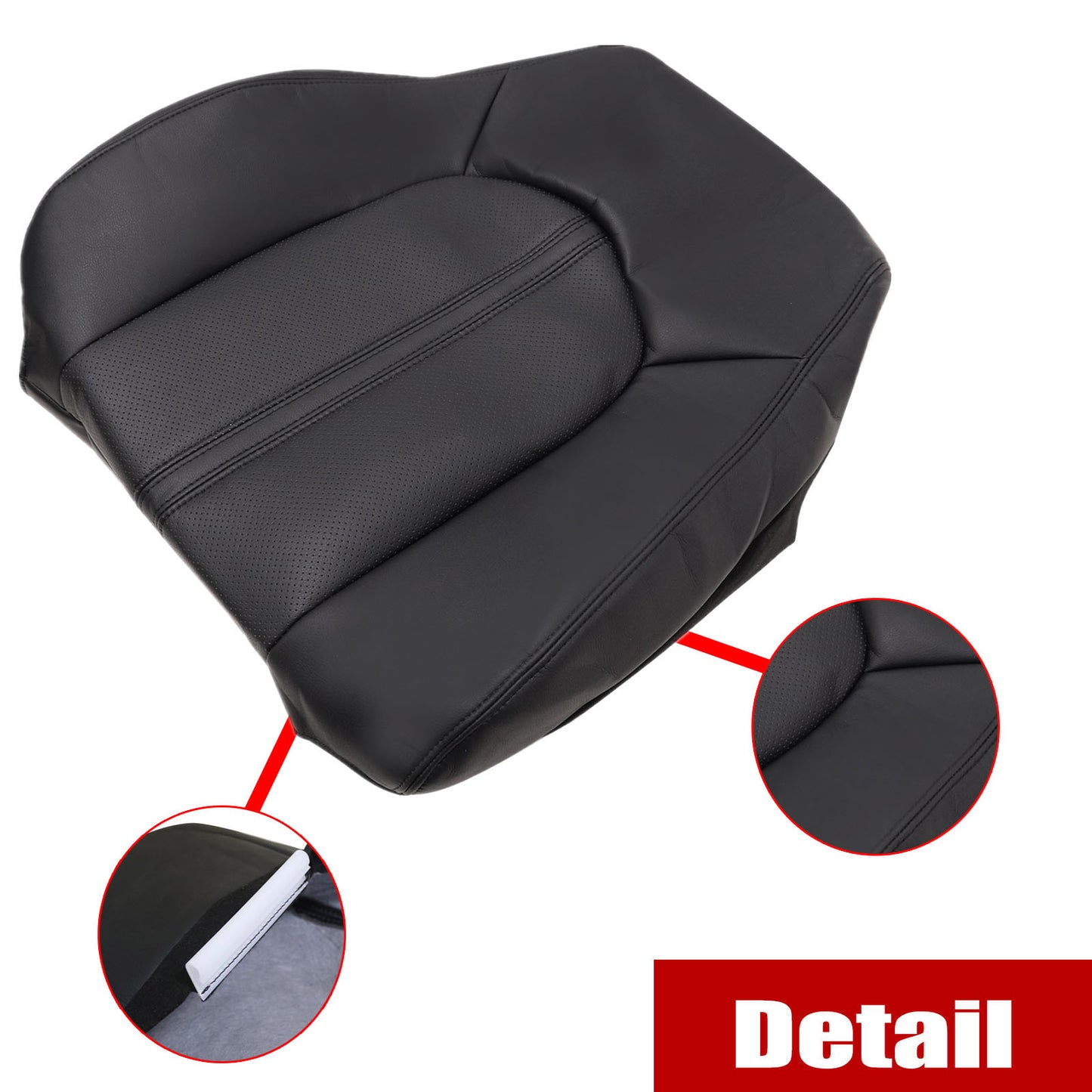 For 2008-2013 Cadillac CTS Front Driver & Passenger Bottom & Top Leather Seat Cover Black