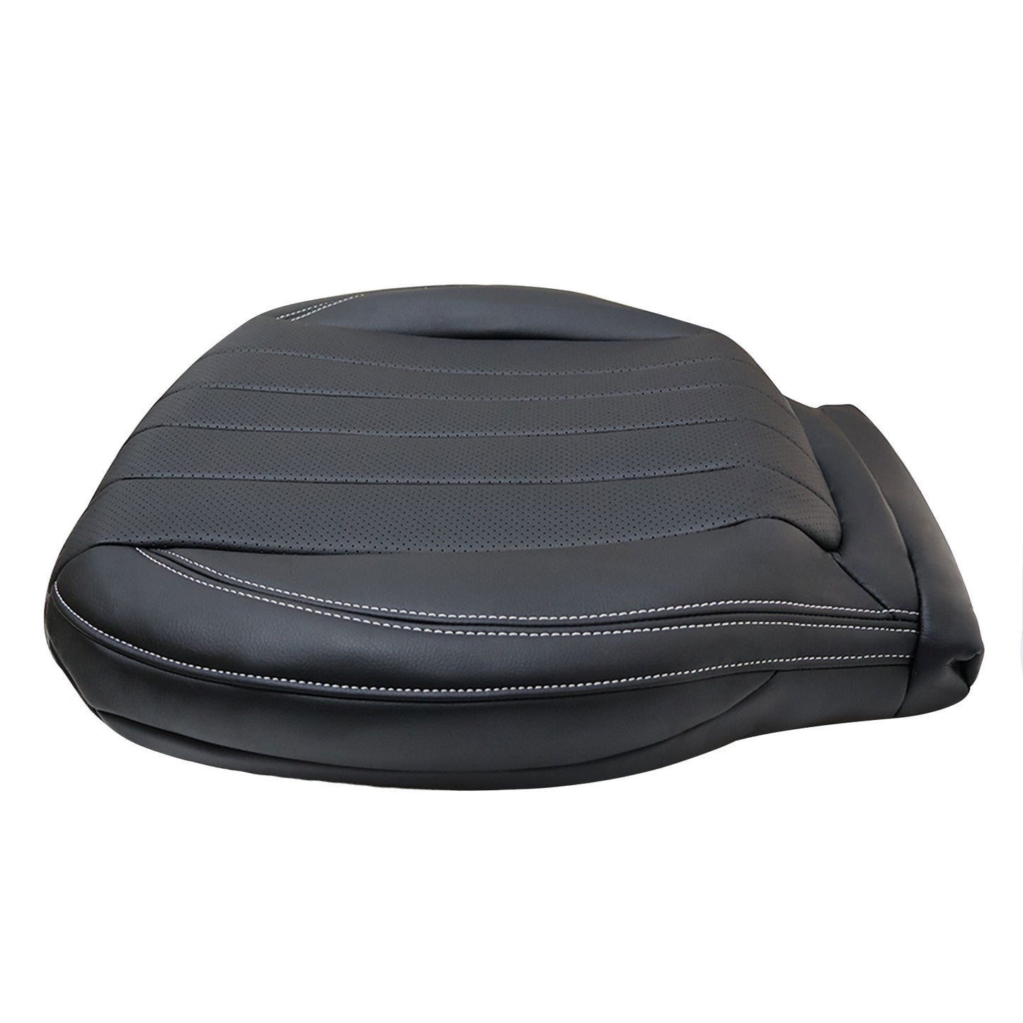 For 2017-2020 Mercedes Benz E300 E350 E400 E450 Driver & Passenger Bottom Leather Seat Cover Black