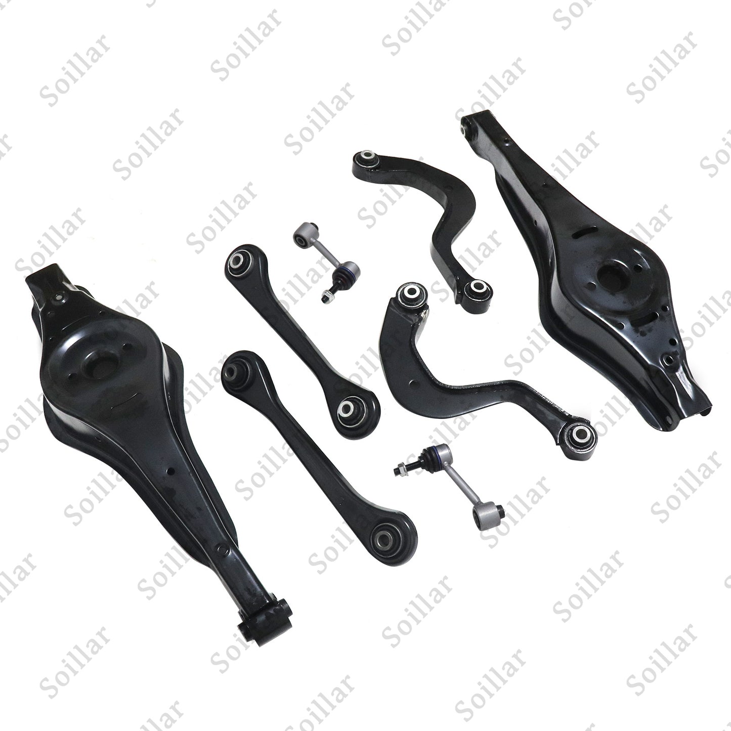 8pcs Rear Upper & Lower Control Arm w/Bushing For Audi A3 VW Jetta Passat Tiguan