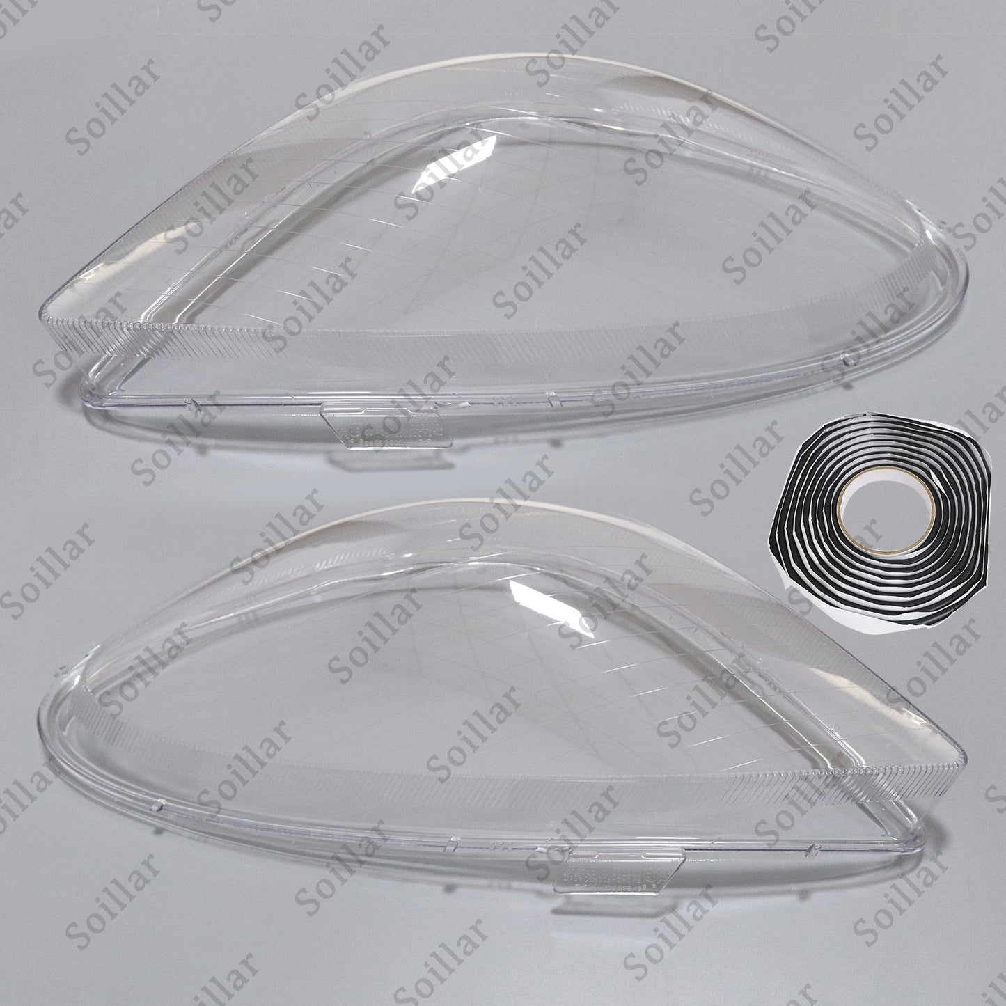 Pair Front Headlight Lens Cover+Glue For Mercedes-Benz SLK R171 2005-2011