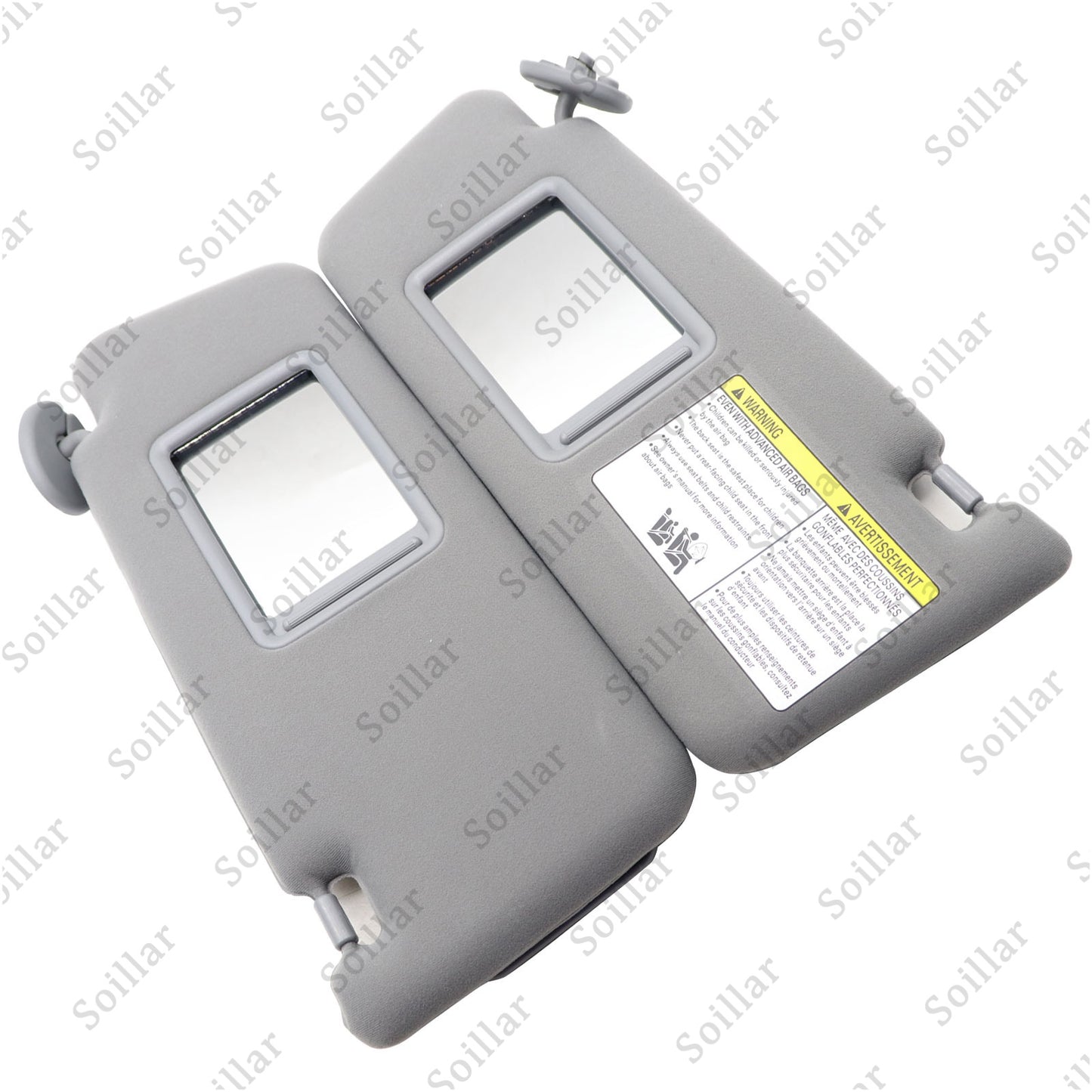 1 Pair For 2005-2015 Toyota Tacoma Sun Visor LH Driver & RH Passenger Side Gray
