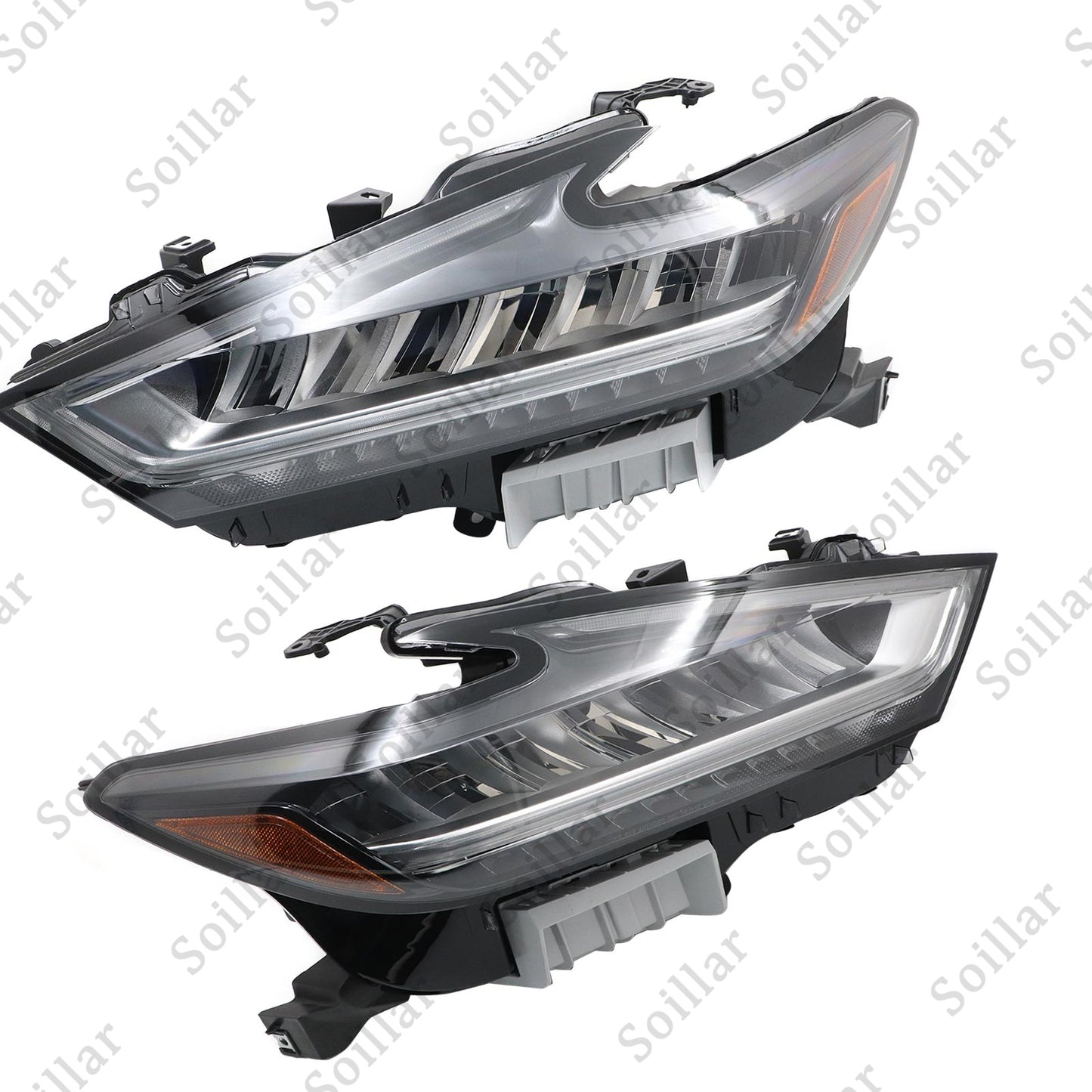 Pair Left + Right For Nissan Maxima 2019 2020 2021 Headlight LED Housing Chrome
