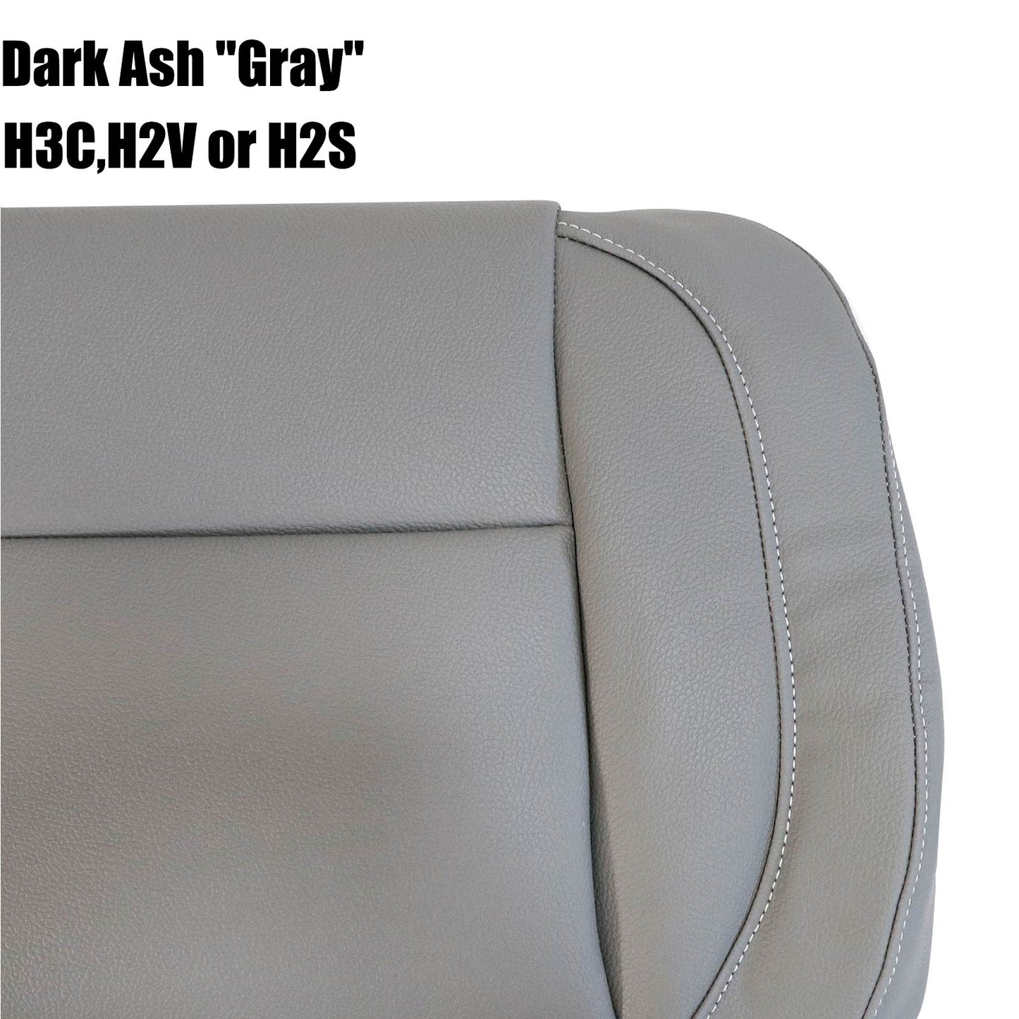 For 2014-2019 Chevy Silverado Front Driver & Passenger Bottom Leather Seat Cover Dark Ash Gray