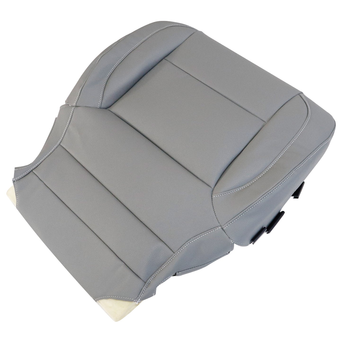 For 2014-2019 Chevy Silverado Front Driver & Passenger Bottom Leather Seat Cover Dark Ash Gray