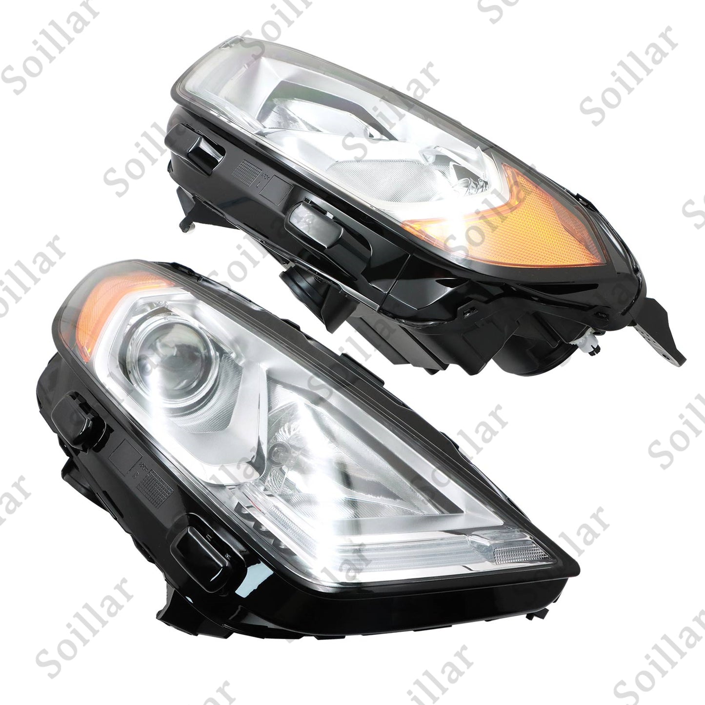 For 2018-2023 Ford EcoSport Driver + Passenger LED DRL Headlight Chrome Halogen