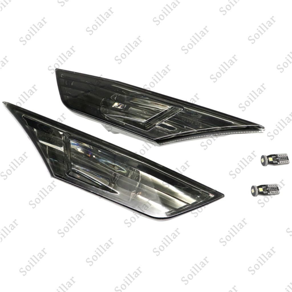 Smoked Side Marker Lamp Turn Signal Light W/ Led Bulbs for Honda Civic 2016-2021