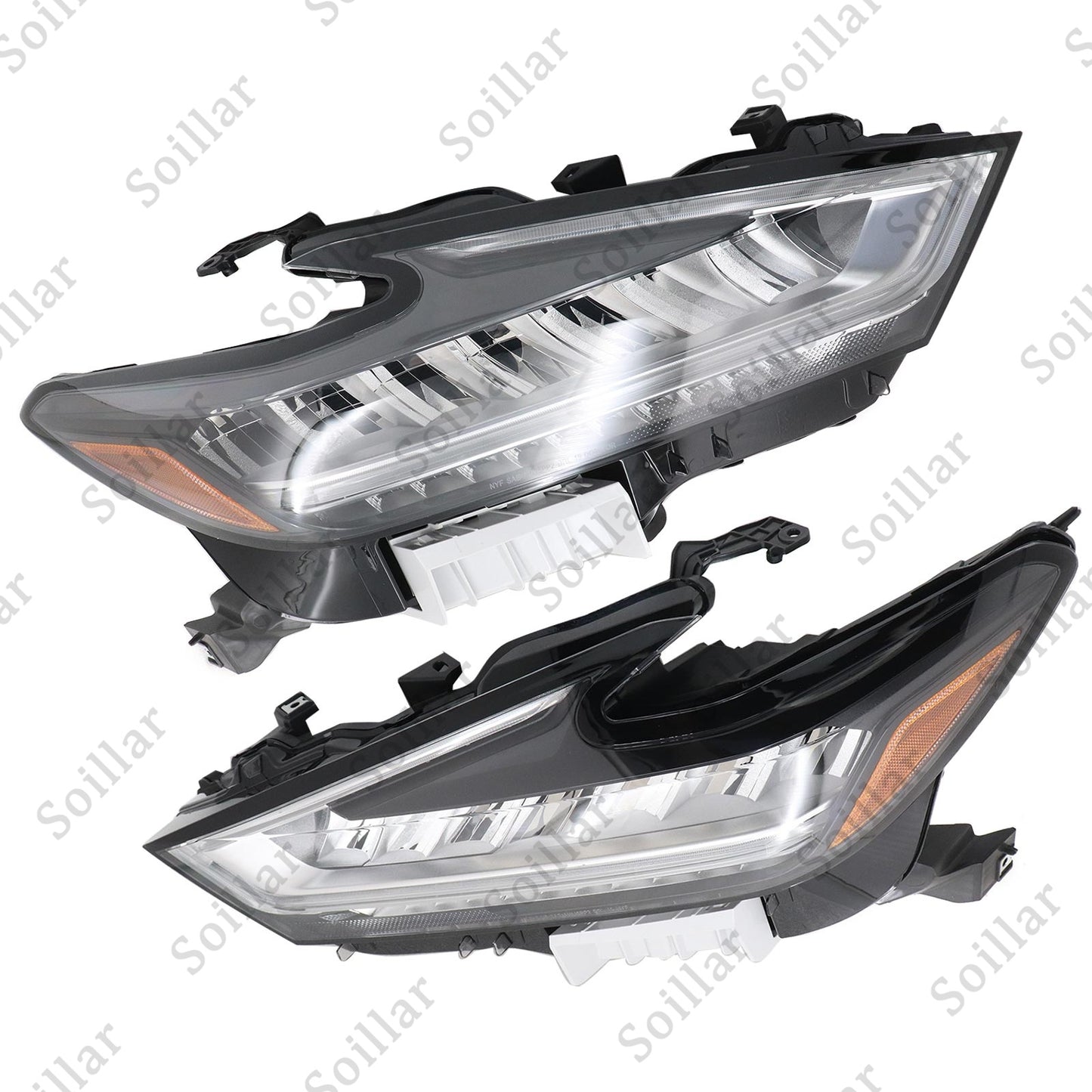 Pair Left + Right For Nissan Maxima 2019 2020 2021 Headlight LED Housing Chrome
