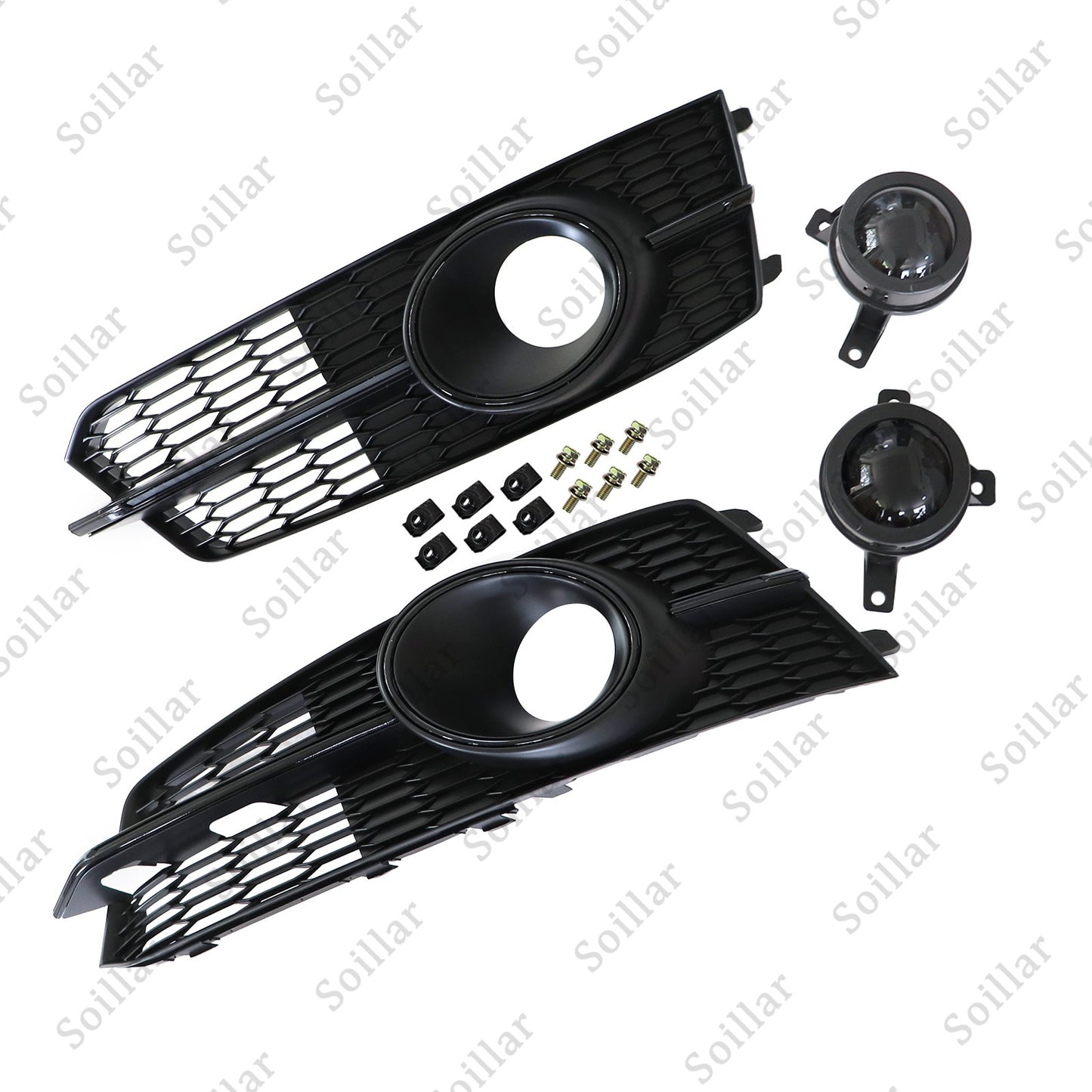 For Audi A6 S6 RS6 2016 2017 2018 Front honeycomb Mesh Grill Fog Light Grille