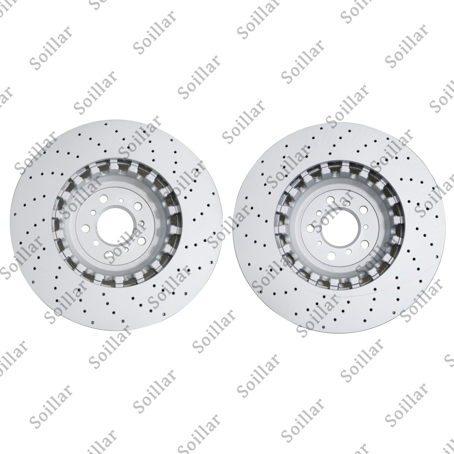 Pair Front Vented & Drilled Disc Brake Rotors LH RH For BMW F10 F12 F13 M5 M6