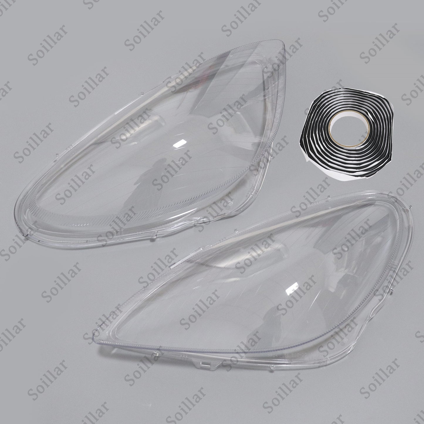 Pair Front Headlight Lens Cover+Glue For Mercedes-Benz SLK R171 2005-2011