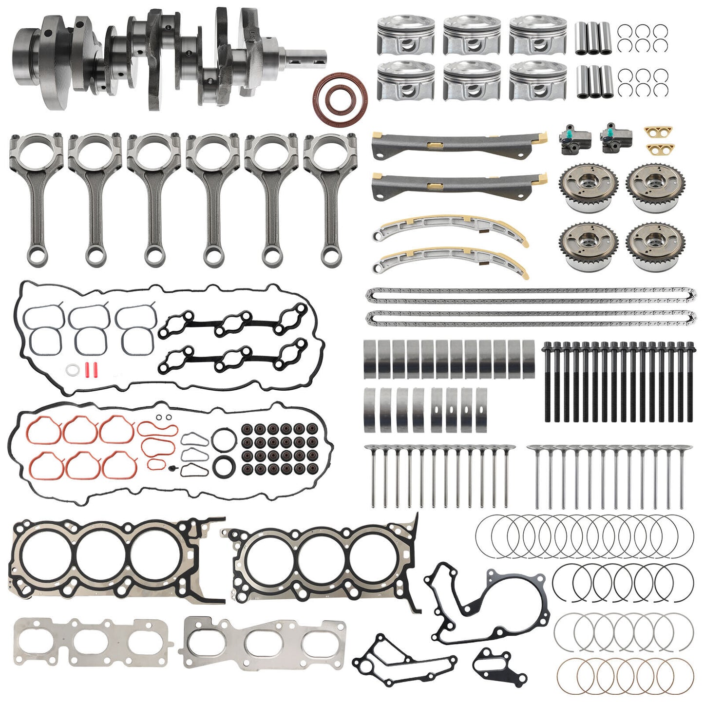 G6DH 3.3L Engine Rebuild Overhaul Kit w/ Crankshaft Rods Timing For HYUNDAI KIA