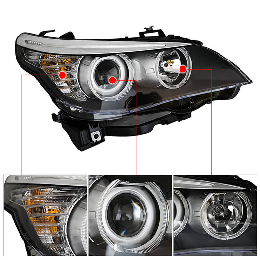 63127177732 For BMW 528i Base 2008-10 RH Headlight Halogen Projector Replacement