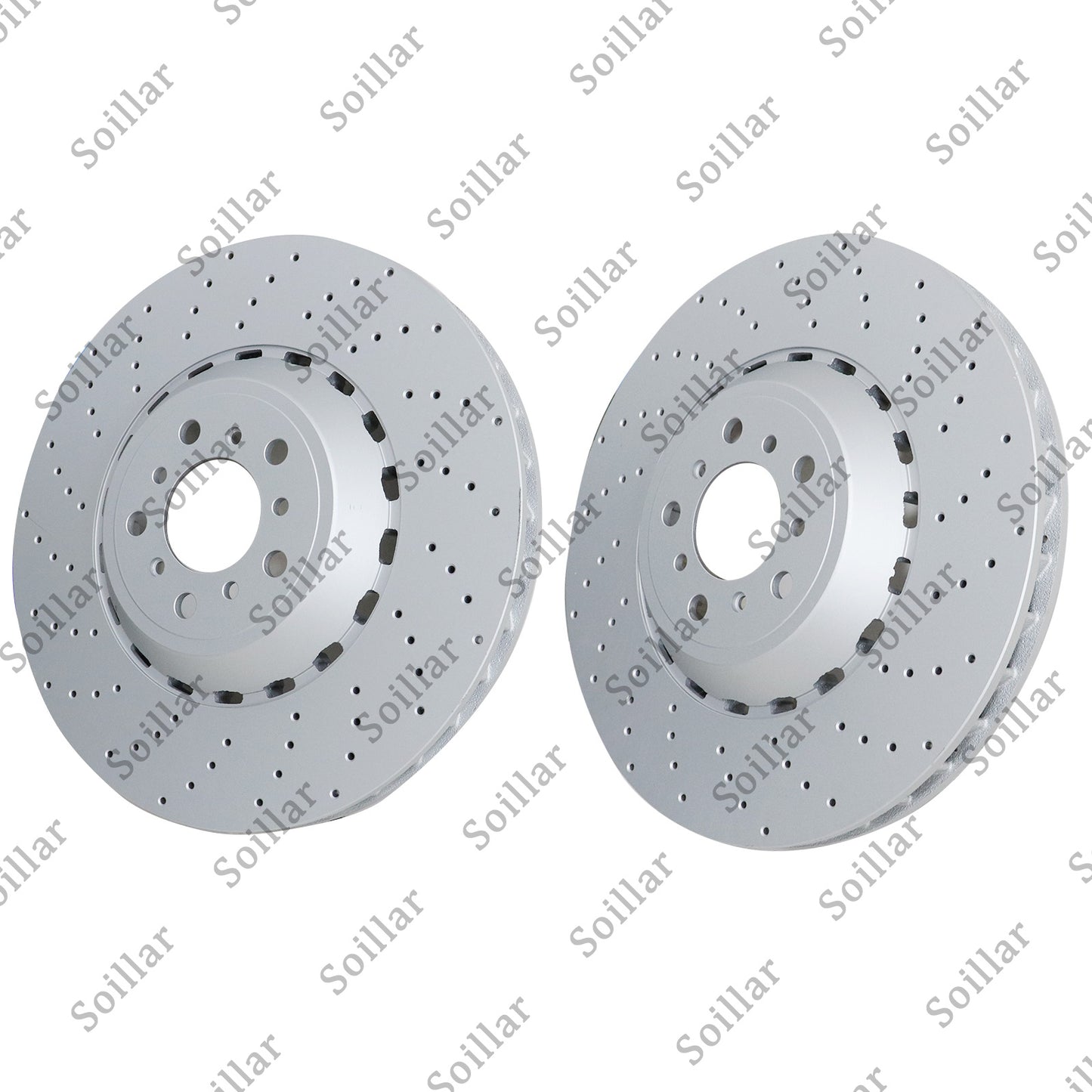 Pair Front Vented & Drilled Disc Brake Rotors LH RH For BMW F10 F12 F13 M5 M6