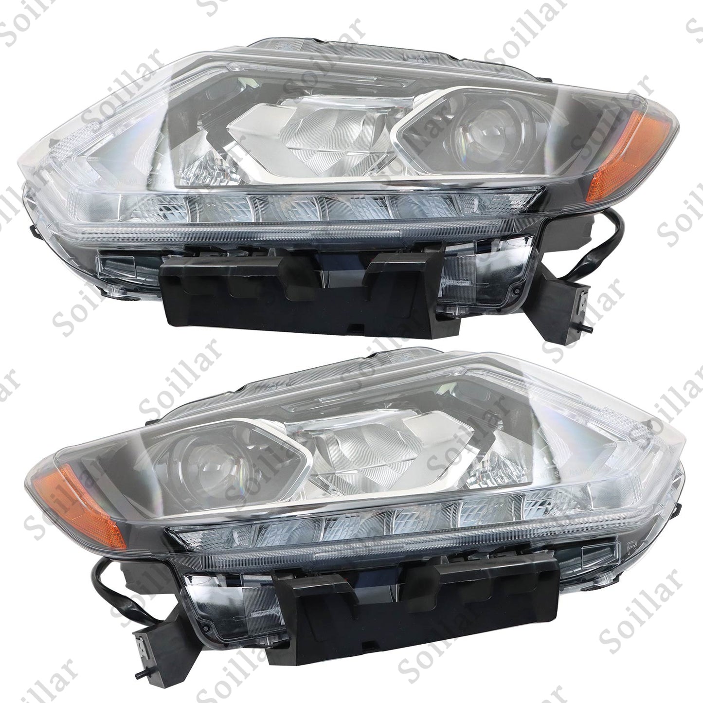 Pair For 2014 2015 2016 Nissan Rogue Headlight Assembly LED Left + Right Side US