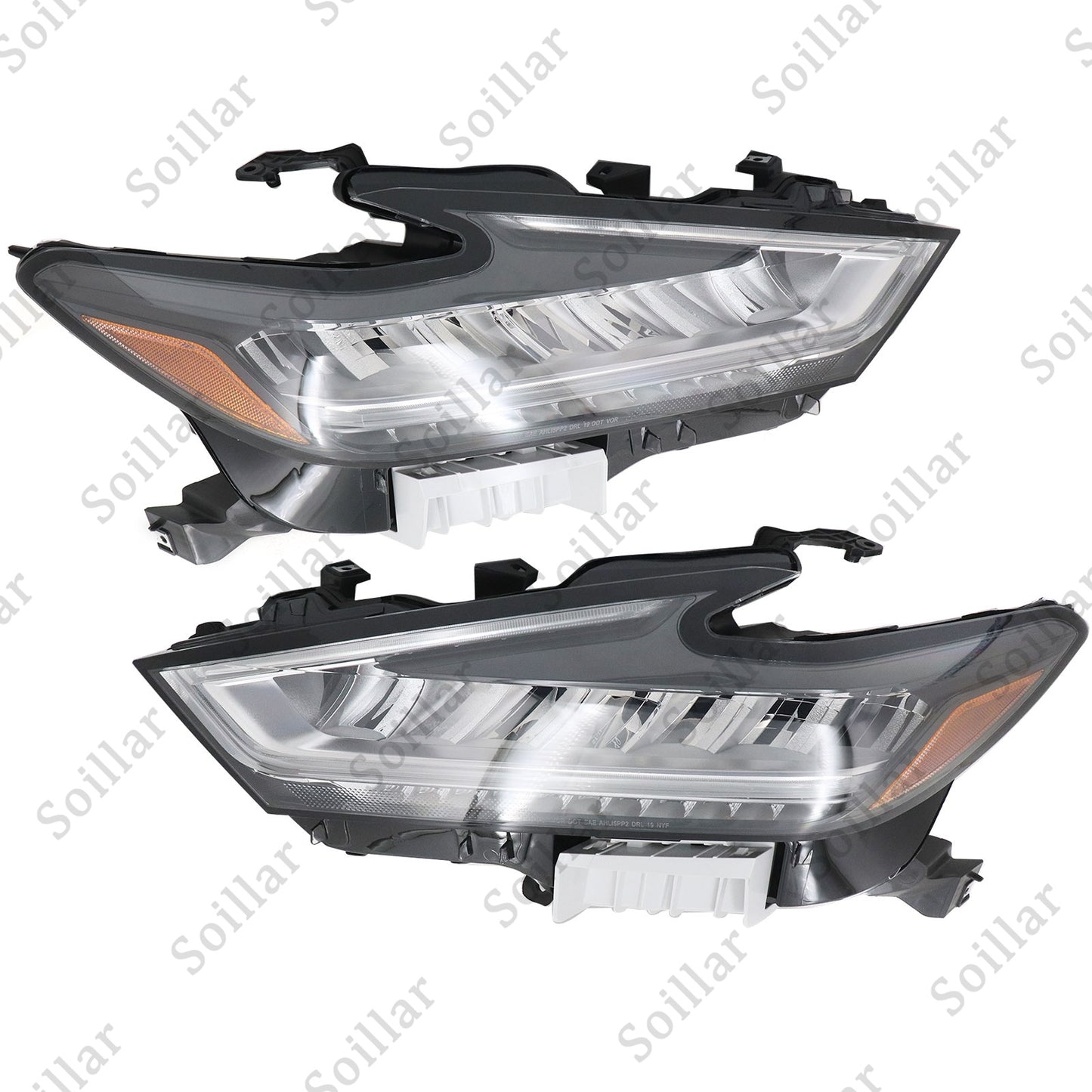 Pair Left + Right For Nissan Maxima 2019 2020 2021 Headlight LED Housing Chrome