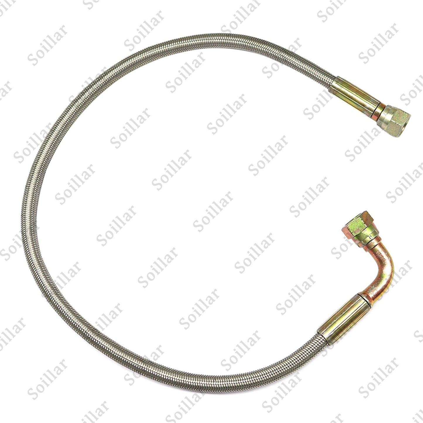 For Turbo Oil Feed Line 24" Steel Braided -4 -4AN 90 Degree x Straight  line